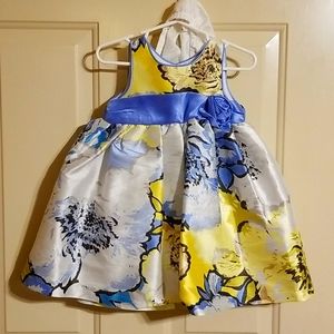 Blue and yellow floral dress. Perfect for Easter!